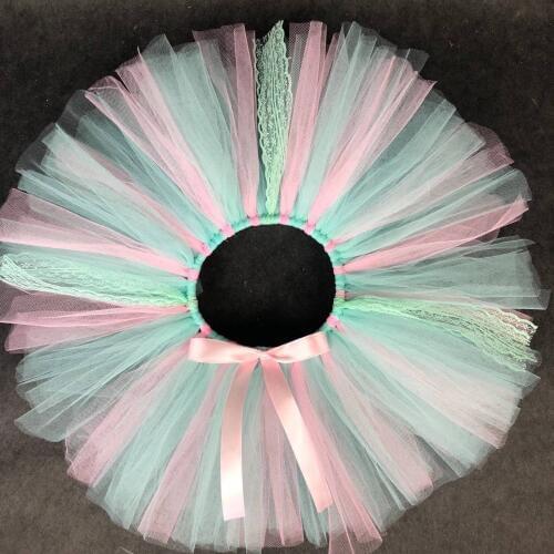 Cute Girls Lace Tutu Skirts Kids Tulle Ballet Pettiskirts Dance Underskirt with Pink Ribbon Bow Children Party Costumes Skirts