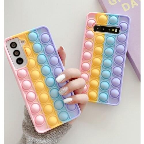 3D Fidget Toys Push it Bubble Case For Vivo Y17 S7E Y85 X60 X30P X27 IQ Soft Cover for Vivo Y93 Y67 Y7S Y70S Y52S Y31S S9 X50