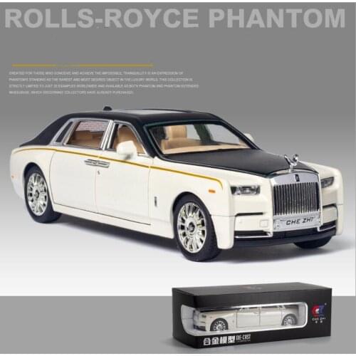 New Model Car 1:24 RollsRoyce-Phantom Alloy Car Model Luxury Car Six-Door Open Sound-Light toy Car Boy Party Gift
