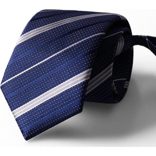 New Mens Zipper Ties 8CM Wide Tie For Men High Quality Fashion Formal Striped Neck Tie Business Suit Work Party Necktie Gift Box