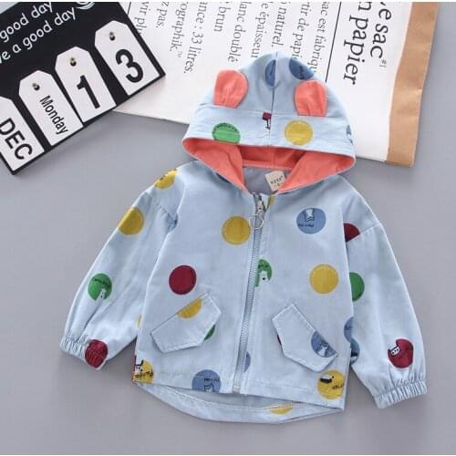 Autumn Spring Baby Boys Girls Clothes Toddler Outerwear Boutique Infant Warm Cotton Coat Dot Printed Tops Hoodies For Boy Girl
