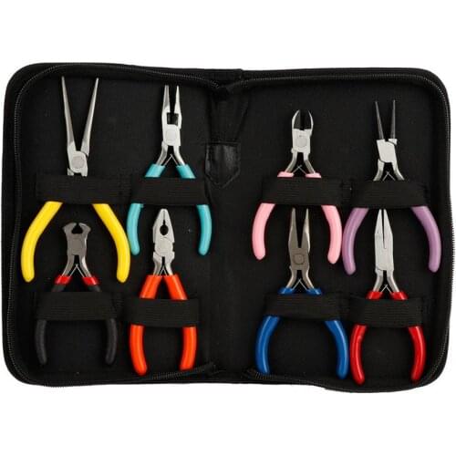 Professional 8pcs/set Steel Jewelry Mini Pliers Long/ Round/ Flat Nose Pliers Jewelry Making Processing Tool for Jeweler a