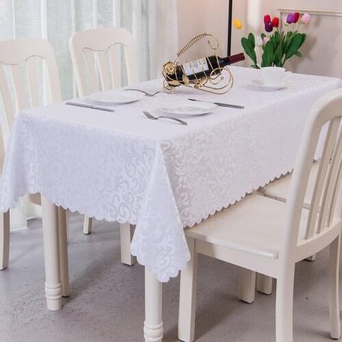 Dining Kitchen Table Cover Pattern Checked Polyester Jacquard Banquet Wedding Table Cloth Rectangular wedding decor YRYIE