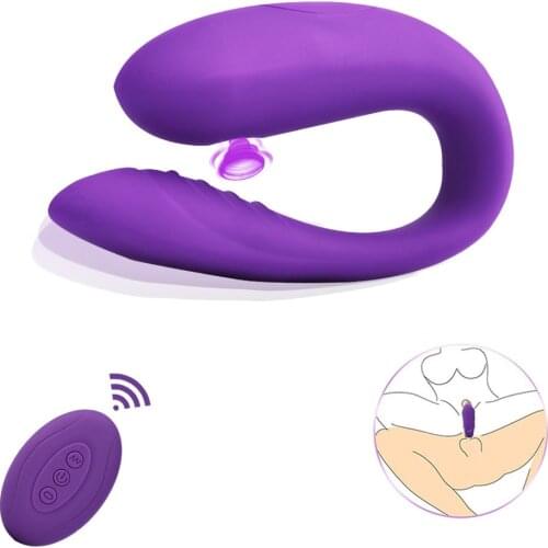 Sucking Vibrator G Spot Vagina Sucking Clitoris Stimulator U Silicone Stimulator Double Vibrators Female Masturbator Sex Toys