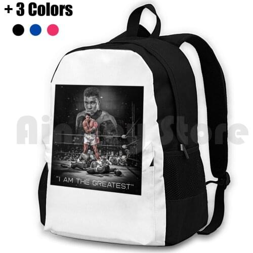 Muhammad Ali Pillows Outdoor Hiking Backpack Riding Climbing Sports Bag Muhammad Ali Boxer World Greatest Float Like A Manny