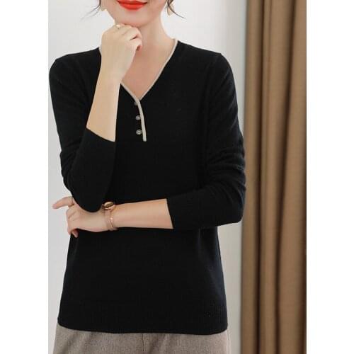 High Quality 100% Genuine Wool Womens Sweater New2020 Autumn Winter Pullover Women Female Knitted Sweater Kobieta SwetryZjt1402