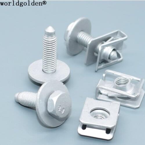 Worldgolden 100pcs auto metal Iron Clip & Screw for Audi, Mercedes-Benz