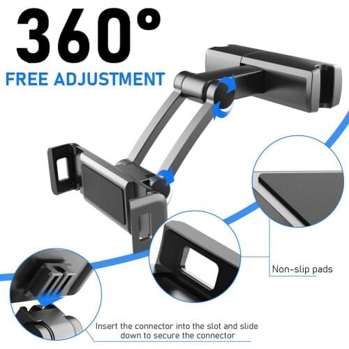 Back Seat Headrest Tablet Car Holder 4.7-12.3 Inch Mount Bracket Flexible 360 Degree Rotating Car Pillow Mobile Phone Holder HOT