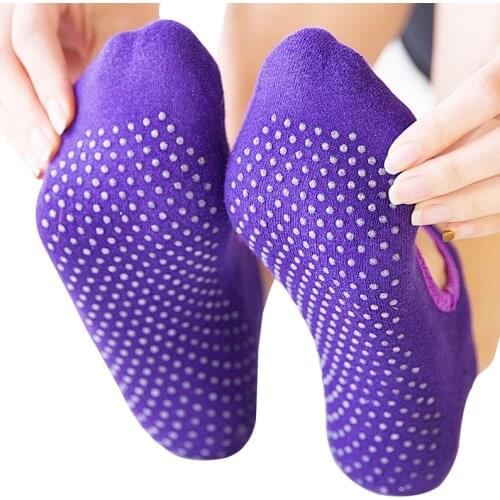 High Quality Ladies Pilates Socks Non-Slip Breathable Backless Yoga Ankle Bare Instep Ladies Ballet Sports Socks Fitness Gym