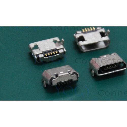 10 pcs/lot)Micro Type-B USB Female Connector, Micro USB Receptacle, 2 Fixed feet DIP, Commonly used in mobile phones