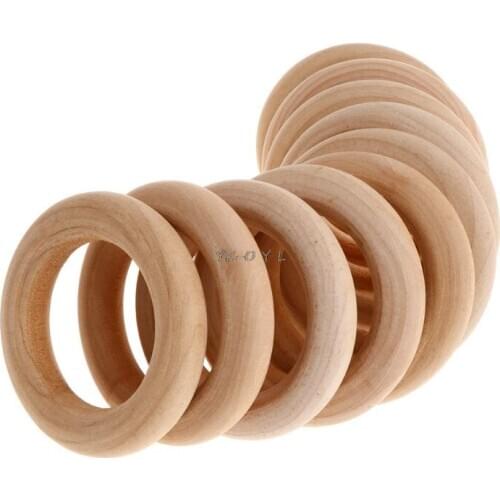 10 Pcs/Set Natural Wooden Ring Home Decoration Pet Parrot Bird Parakeet Toys Bite Chew Molar Teeth Grind Toy DIY Accessories