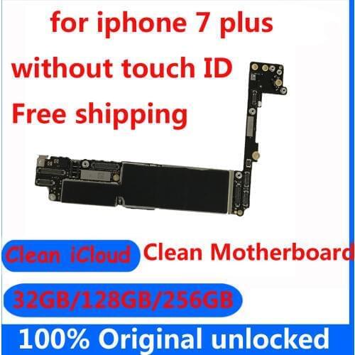 100% Original Motherboard for iphone 7 plus 7p 7Plus without Touch ID 32GB 128GB 256GB factory unlocked mainboard+IOS system