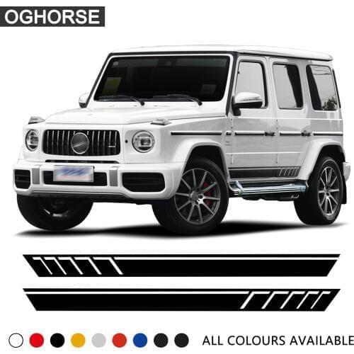 2 Pcs Car Door Side Stripes Sticker Body Decal For Mercedes Benz G Class 2018-present G63 G65 G500 W463 AMG Accessories