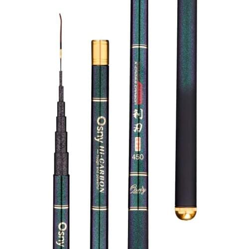 3.6m 4.5m 5.4m 6.3m 7.2m Short-section Fishing Rod Hand Pole Ultra-light Super-hard Stream Stick Spinning Canne Fishing Gear