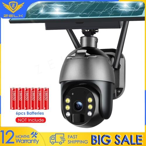 4G Solar IP Camera WiFi Outdoor Video Surveillance Camera PTZ Battery Powered CCTV Security Camera Color Night Vision Waterproof