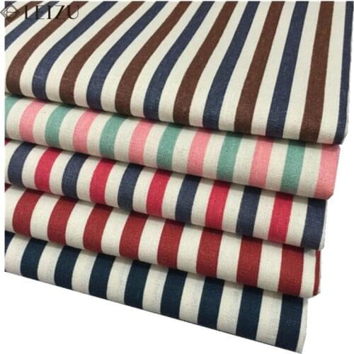 5 Yards Cotton And Linen Cloth Printing Various Stripes For Sewing Table Cloth Pillow Curtain Handicraft Cloth TJ3929