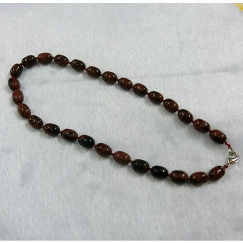 6pcs Fashion Bohemian Tribal Jewelry Knotted Mahagony Obsidian Round Beads Natural Drums Stone Beads Necklace Free Shipping