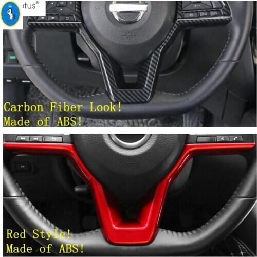 Car Accessories Steering Wheel Button Frame Cover Trim Fit For Nissan X-Trail X Trail T32 Rogue 2017 - 2020 Carbon Fiber ABS
