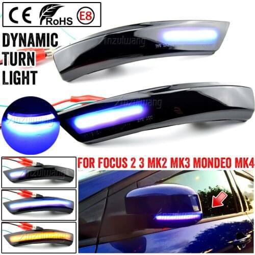 For Ford Focus 2 MK2 Focus 3 MK3 3.5 For Mondeo MK4 LED Dynamic Turn Signal Light Side Mirror Indicator Sequential Blinker Lamp