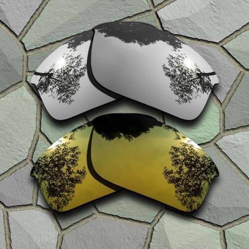 Chrome&Yellow Golden Sunglasses Polarized Replacement Lenses for Oakley Bottle Rocket