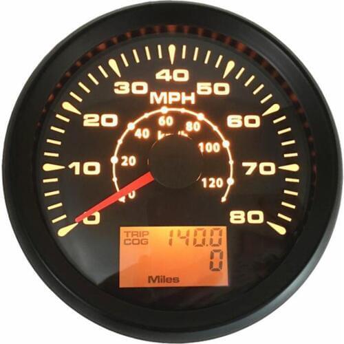 Pack of 1 0-80MPH Auto Tuning GPS Speedometer Gauges 85mm 0-120km/h GPS Speed Mileometers Odometers Trip Gauges Cog 9-32vdc