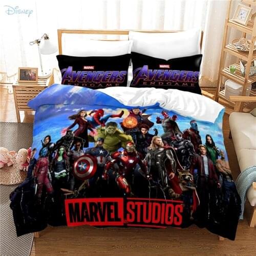 3D Marvel The Avengers Duvet Cover Set with Pillowcase Bedding Set Single Double Twin Full Queen King Size for Bedroom Decor