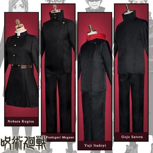 Anime Jujutsu Kaisen Fushiguro Megumi Cosplay Costumes Nobara Kugisa Yuji Itadori Gojo Satoru School Uniform Full Sets Hollaween