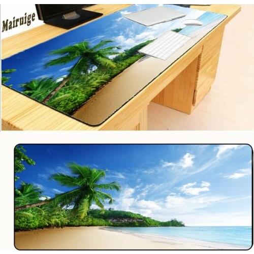 Mairuige Lock Edgeo Water Beach Ocean Palm Trees Sunset Printing Mousemat Anti-slip Computer Mousepad Gaming Speed Mice Play Mat
