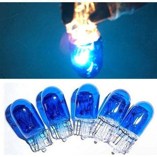 10Pcs Lot T10 12V 5W Bulb Low Consumption Small Wedge Shape Clear Wall Lamp for Car
