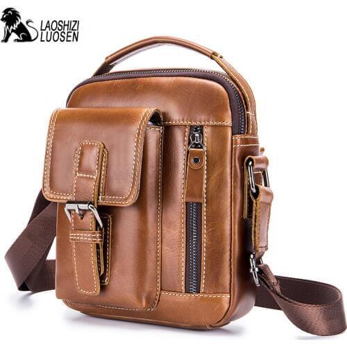 LAOSHIZI LUOSEN Mens Brown Bags
