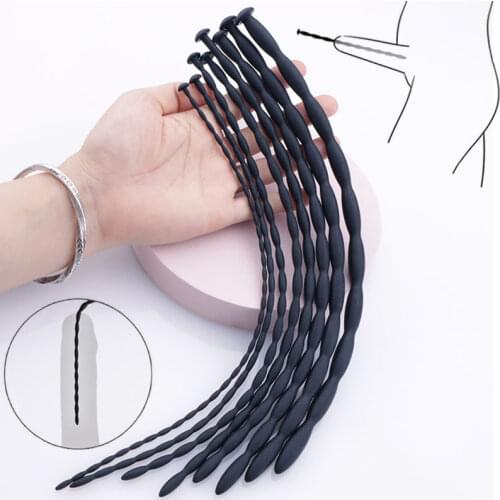 Small Silicone Urethra Catheter Male Penis Plug Sounding Tube Urethral Stretcher Sound Adult Sex Toy for Men Erotic Chastity