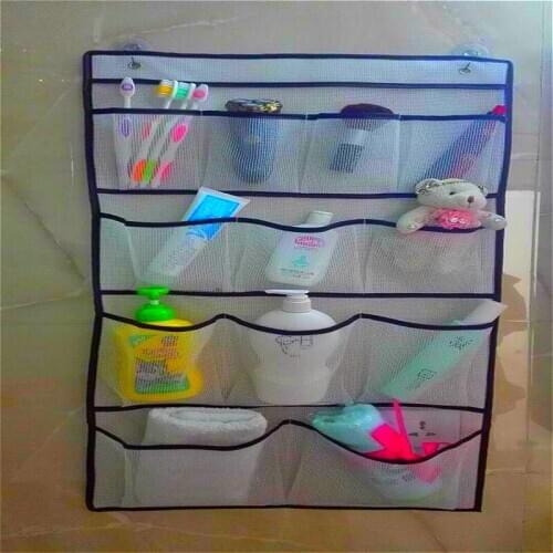 Fashion Mesh Storage holder Bath Bathtub Organizer Suction Bathroom Stuff Net Practical Bath Bathtub Mesh Net Holder Bathroom