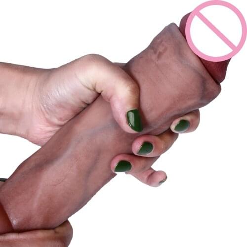 Soft Double-layer Realistic Large Removable Skin Dildo With Suction Cup Real Skin feeling Huge Penis Erotic Sex Toys For Women