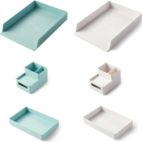 A4 Paper Organizer Document Plastic Case Office Table Desk Storage Superposition Filling File Box