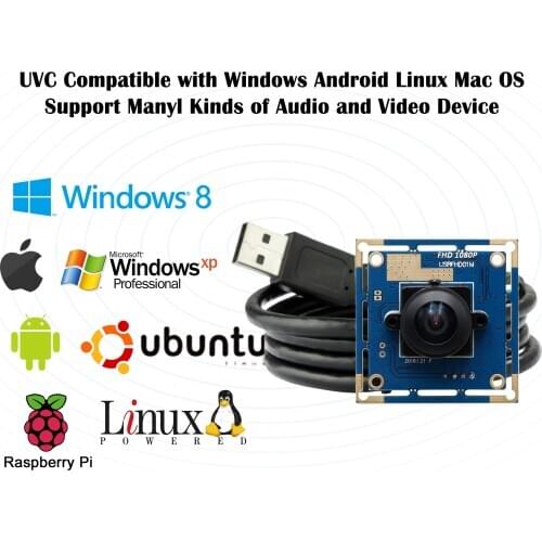 2.0megapixel 1920X1080 PCB Board USB 180 degree fisheye lens CMOS OV2710 industrial wide angle USB camera module