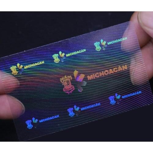 Custom design secure label transparent shining 3D hologram overlay label