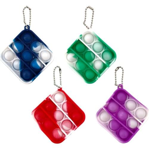 Bubble Keychain Fidget Silicone Push Dimple Toys Sensory Anxiety Autism Toy for Kids Adults Stress Relief
