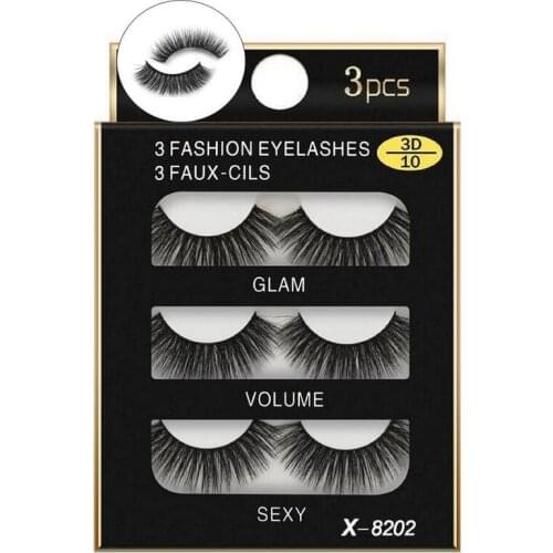 3 pairs/box eyelashes natural long mink eyelashes handmade false lashes false eyelashes 3d mink lashes cilios