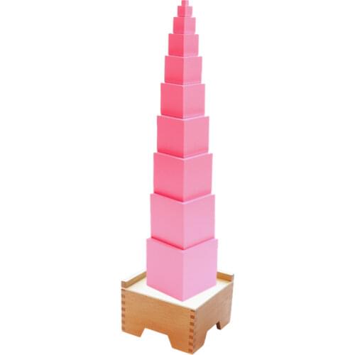 Montessori Mathematical Materials Wooden Toys Early Educational Equipment Pink Tower