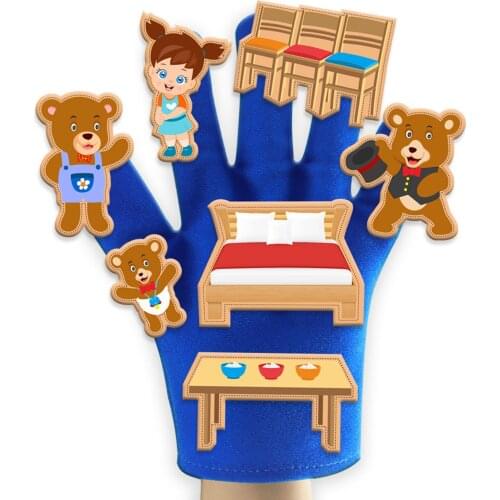 Hand Puppet Teaching Aids Hand Puppets Glove Puppet Doll Animals Gloves With Accessories For Kids Storytelling Toys Props
