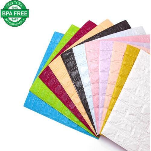 Self Adhesive 3D Wall Stickers Imitation Brick Panels Bedroom Home Decor Waterproof Wallpaper Kitchen Living Room TV Backdrop