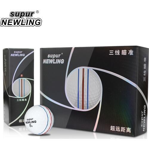 Supur NEWLING Golf Balls Triple Lines 3 Layers Supur Long Distance Balls 12 pcs / Box