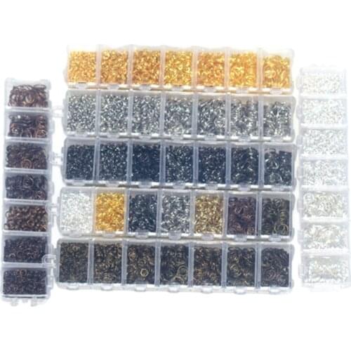 T 1500P 7 Styles 3-9MM DIY Jewelry Findings Material Beads Cup Earring Hook Jump Ring Hook Pin Box Sets Jewelry Making Findings