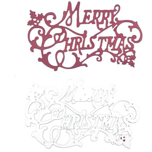 Cutting Dies For Merry Christmas Letter Scrapbook Sticker Metal Carbon steel Cutting Mould For Paper Stamp