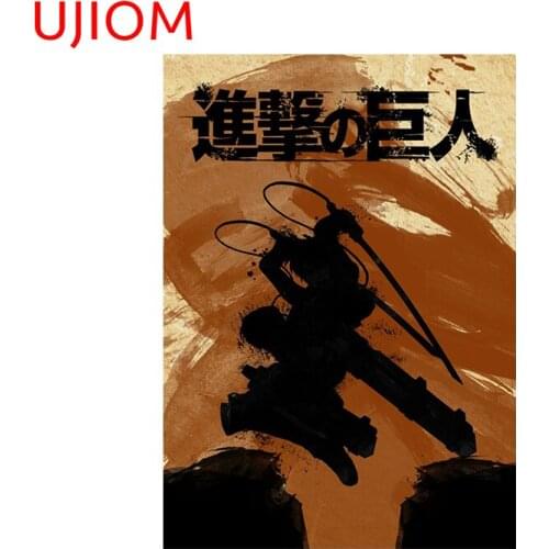 UJIOM Attack on Titan Home Decoration Bedroom Living Room Decorations Waterproof Decor Poster Bathroom Kitchen Wall Stickers