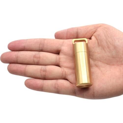 Waterproof Capsule Seal Bottle With Hanging Chain Survival Pill Box Container First Aid Emergency Pills Tank Outdoor EDC 1pcs