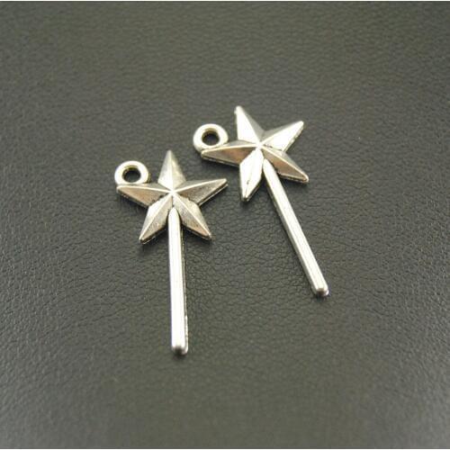 15 Pcs Silver Color Magic Wand Charms Accessories For Jewelry Making 13x26mm A911