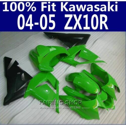 Green For Kawasaki Ninja zx10r zx-10r 2004 2005 04 05 Fairings Free Customize Sticker Fairing kit x98