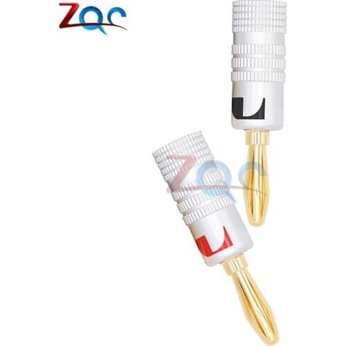 24K Gold Plated for Nakamichi Speaker Banana Plug Pure Copper Audio Jack Connector