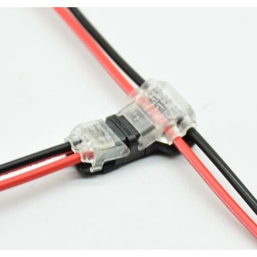 10pcs/5Pcs/2pcs 2Pin 2 Way 300v 10a Universal Compact Wiring Connector T SHAPE Conductor Terminal Block With Lever AWG 18-24 led